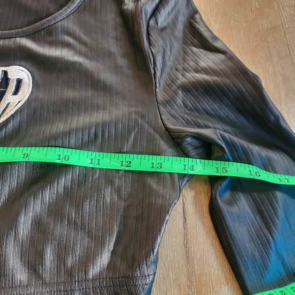 Black Crop Top with Cyber Heart - Picture 7 of 8